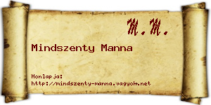 Mindszenty Manna névjegykártya